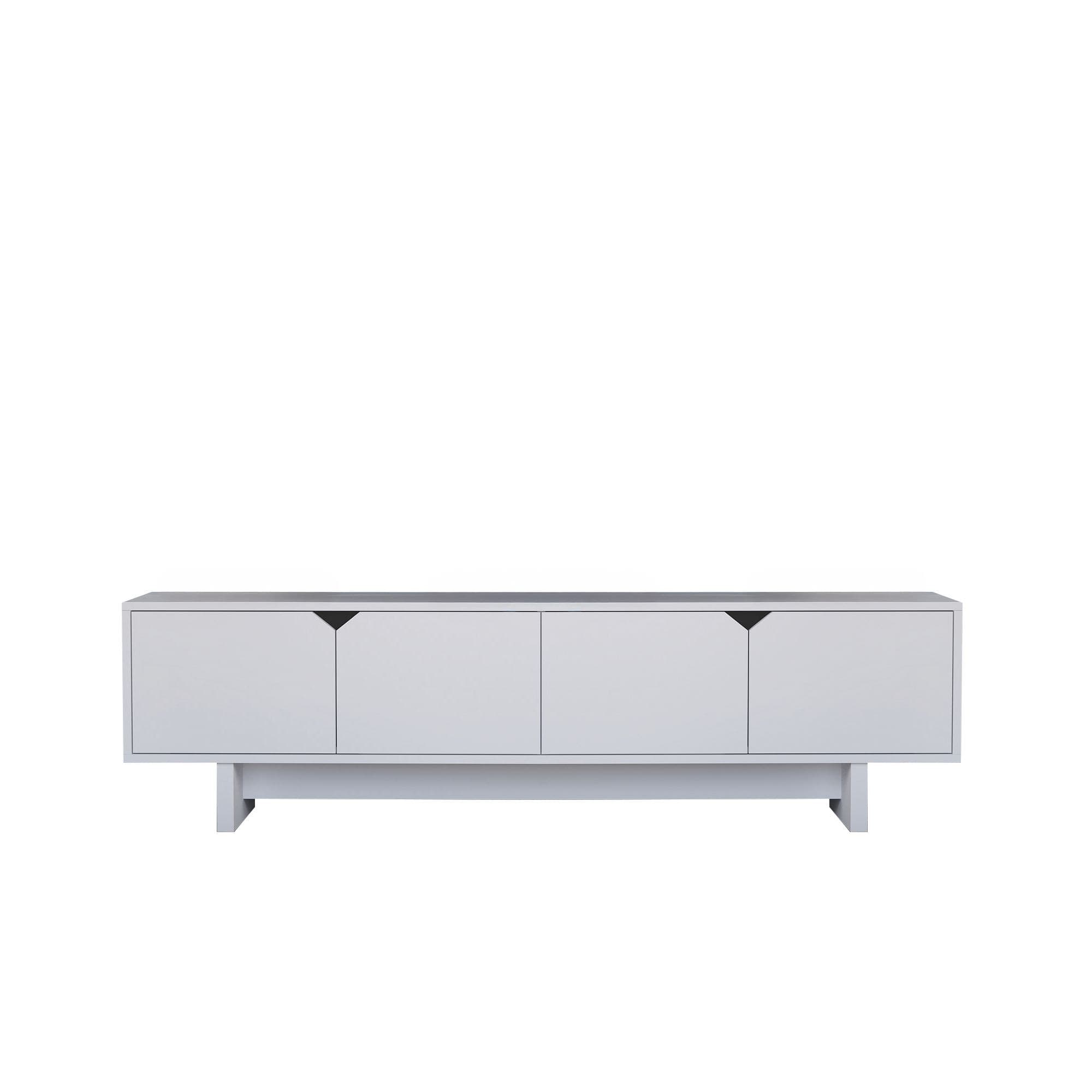 Meuble TV en bois "Doruk" 180 x 30 x 50 cm - Blanc