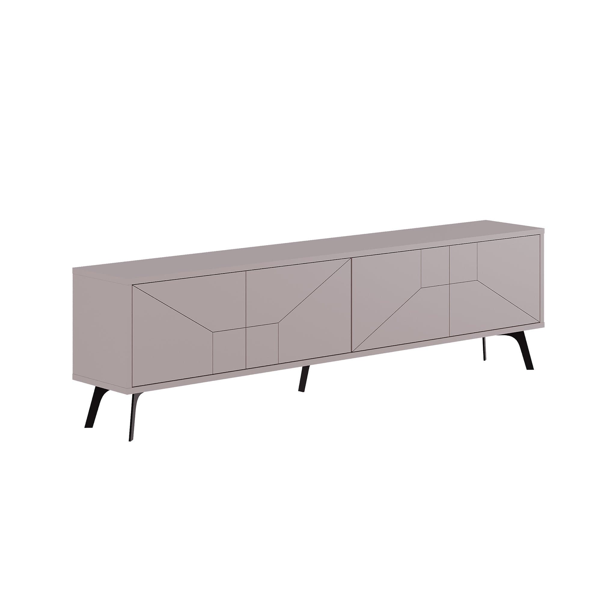 Meuble TV en bois "Dune" - 180 x 29 x 50 cm - Moka clair