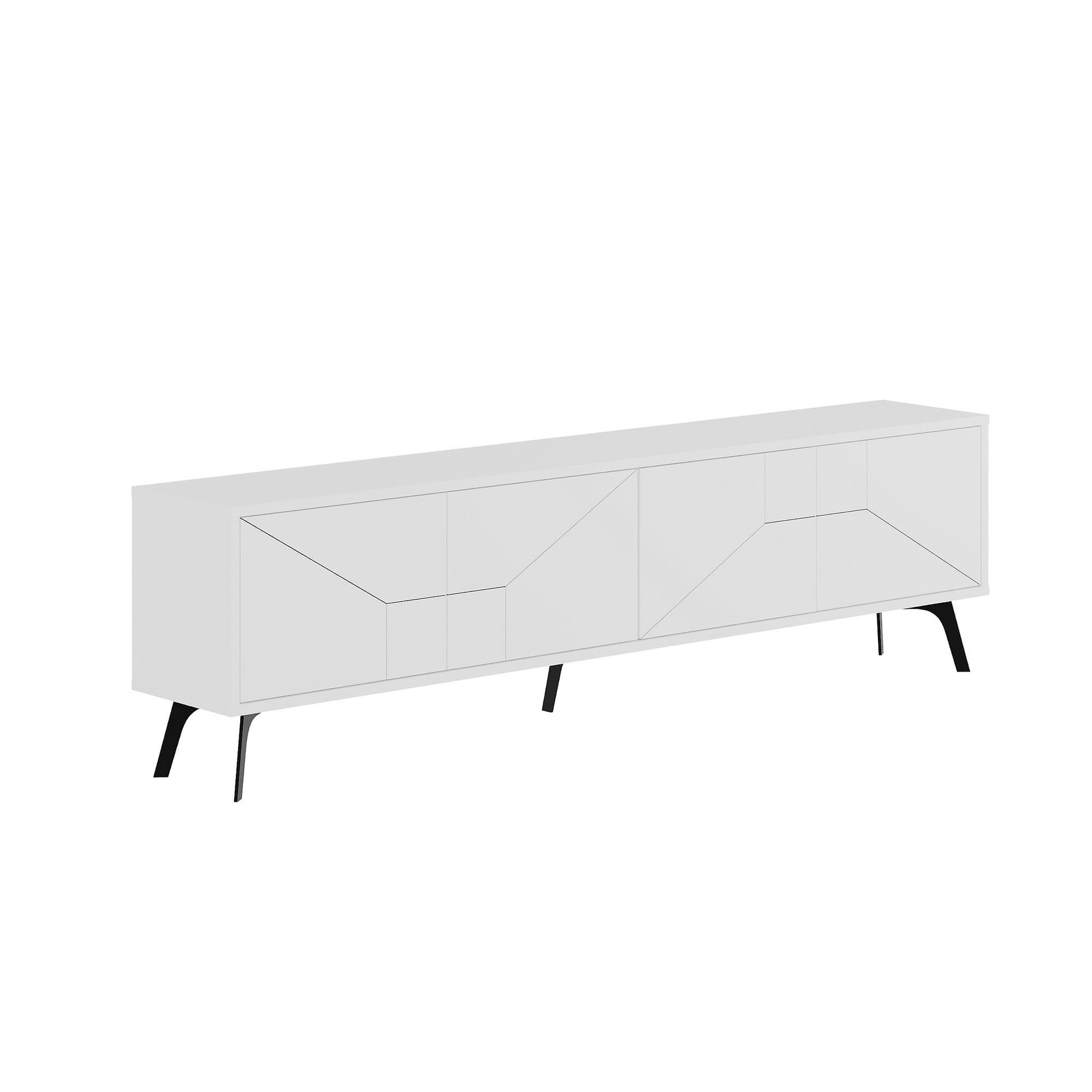 Meuble TV en bois "Dune" - 180 x 29 x 50 cm - Blanc