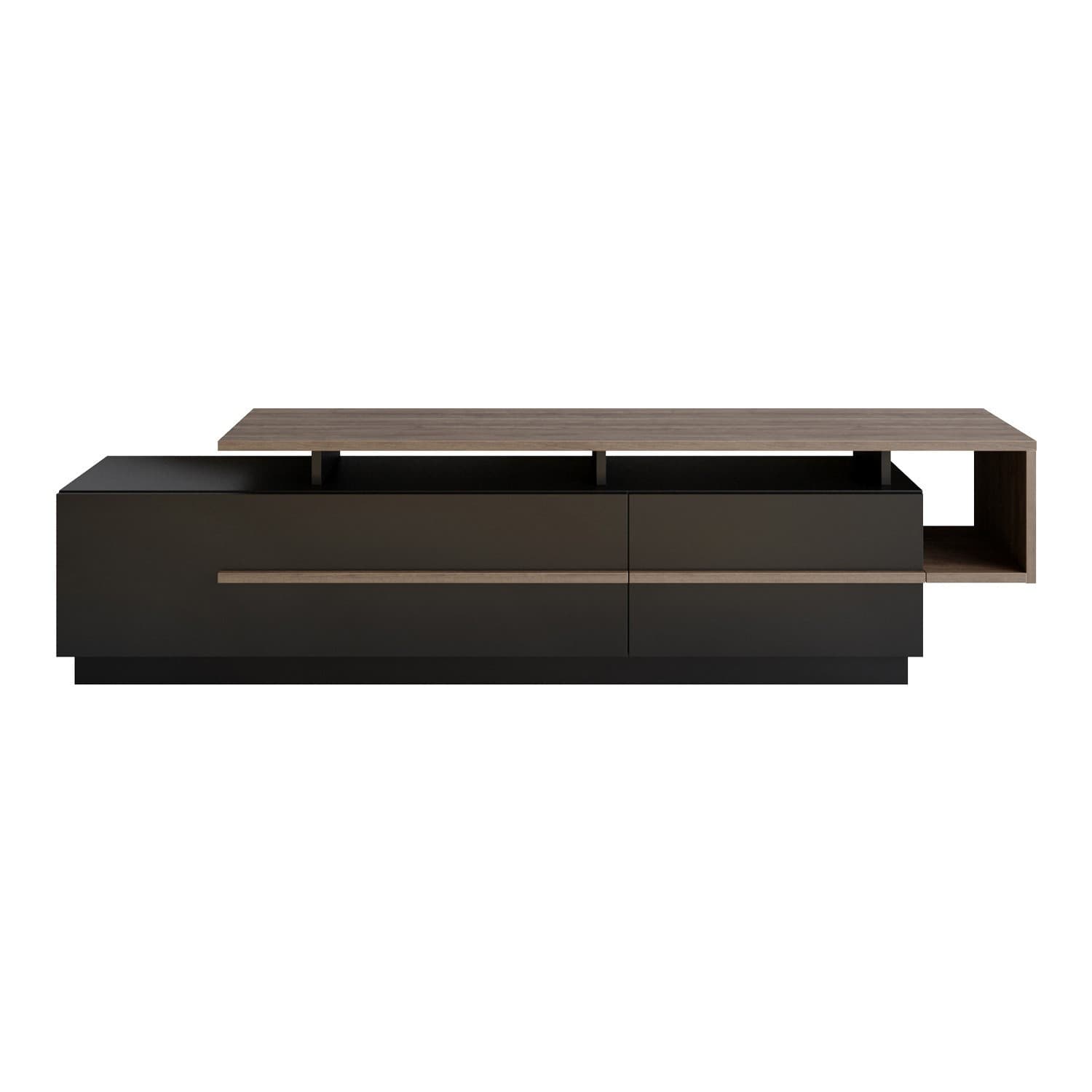 Meuble TV en bois "Basak" - 180 x 40 x 46 cm - Noir