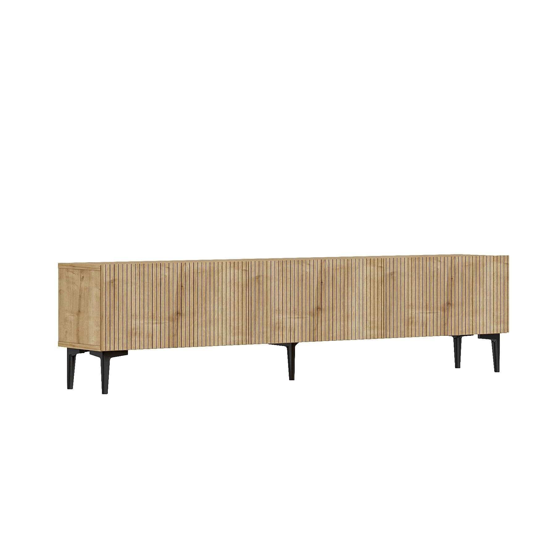 Meuble TV en bois "Oscar" - 180 x 31 x 45 cm - Marron clair
