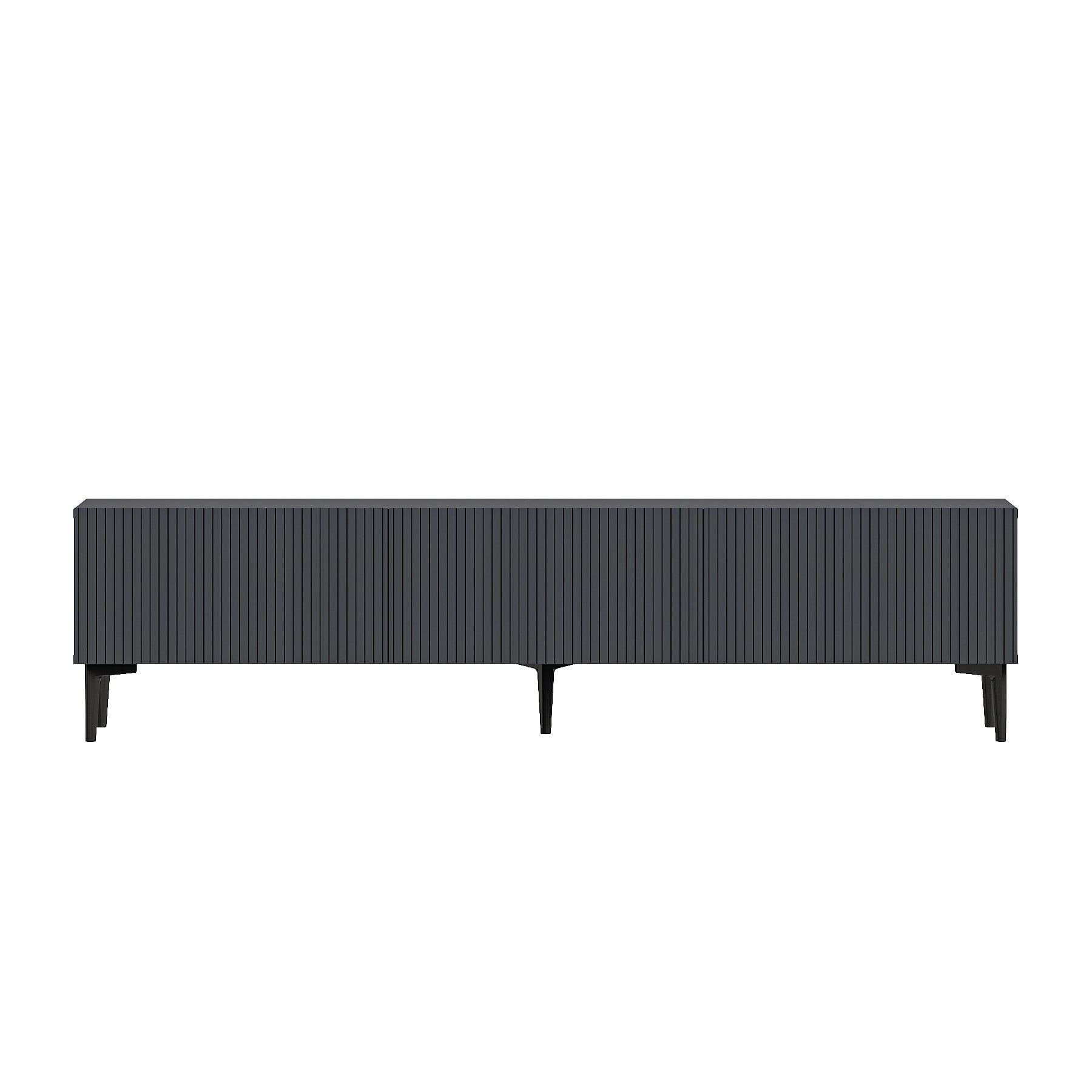 Meuble TV en bois "Oscar" - 180 x 31 x 45 cm - Gris anthracite
