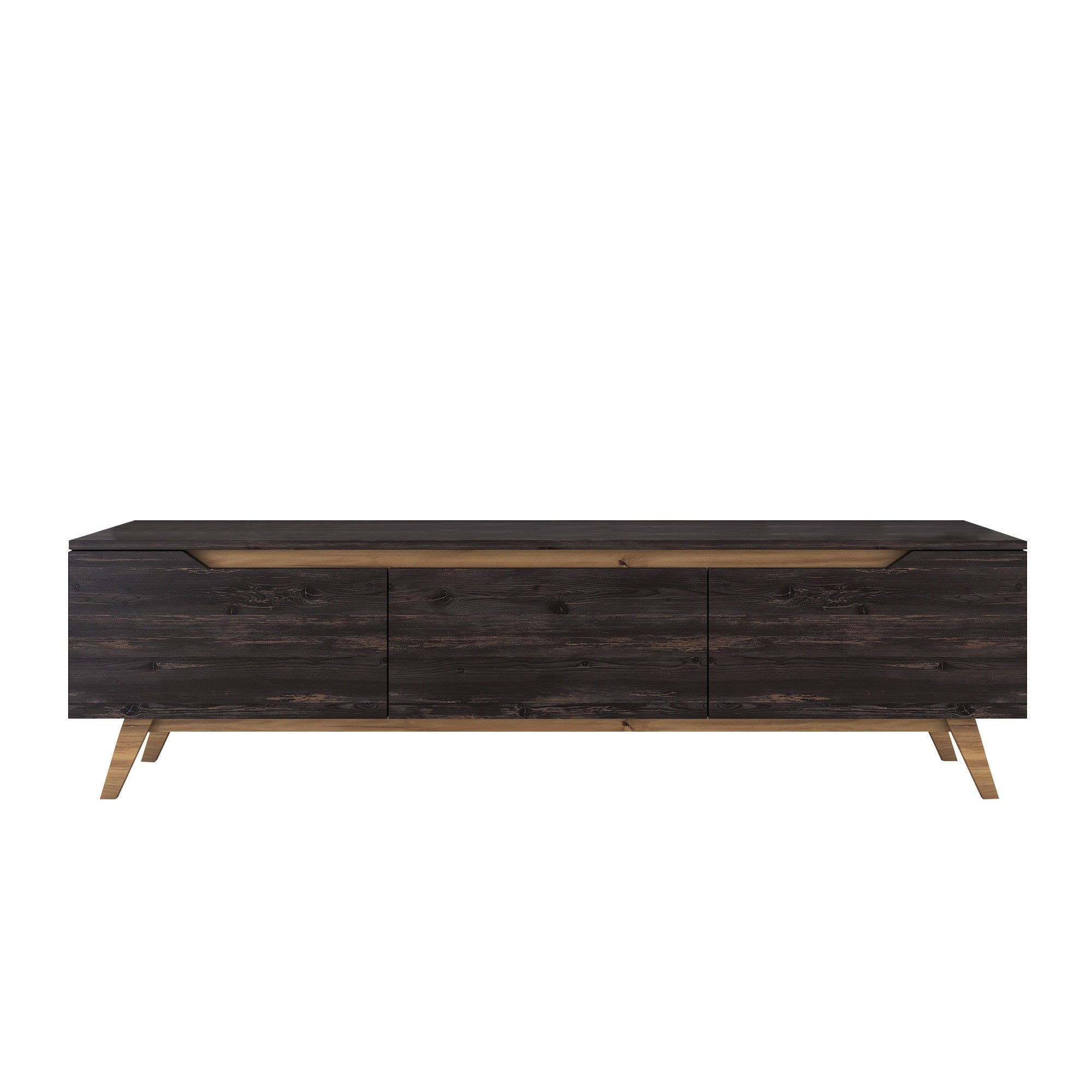 Meuble TV en bois "Digi" - 180 x 35 x 48 cm - Noir