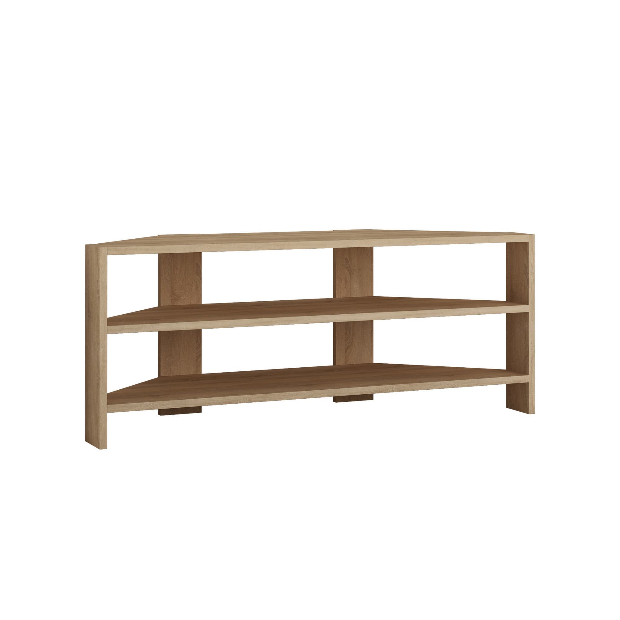 Meuble TV d'angle en bois "Thales" - 114 x 36 x 45 cm - Beige