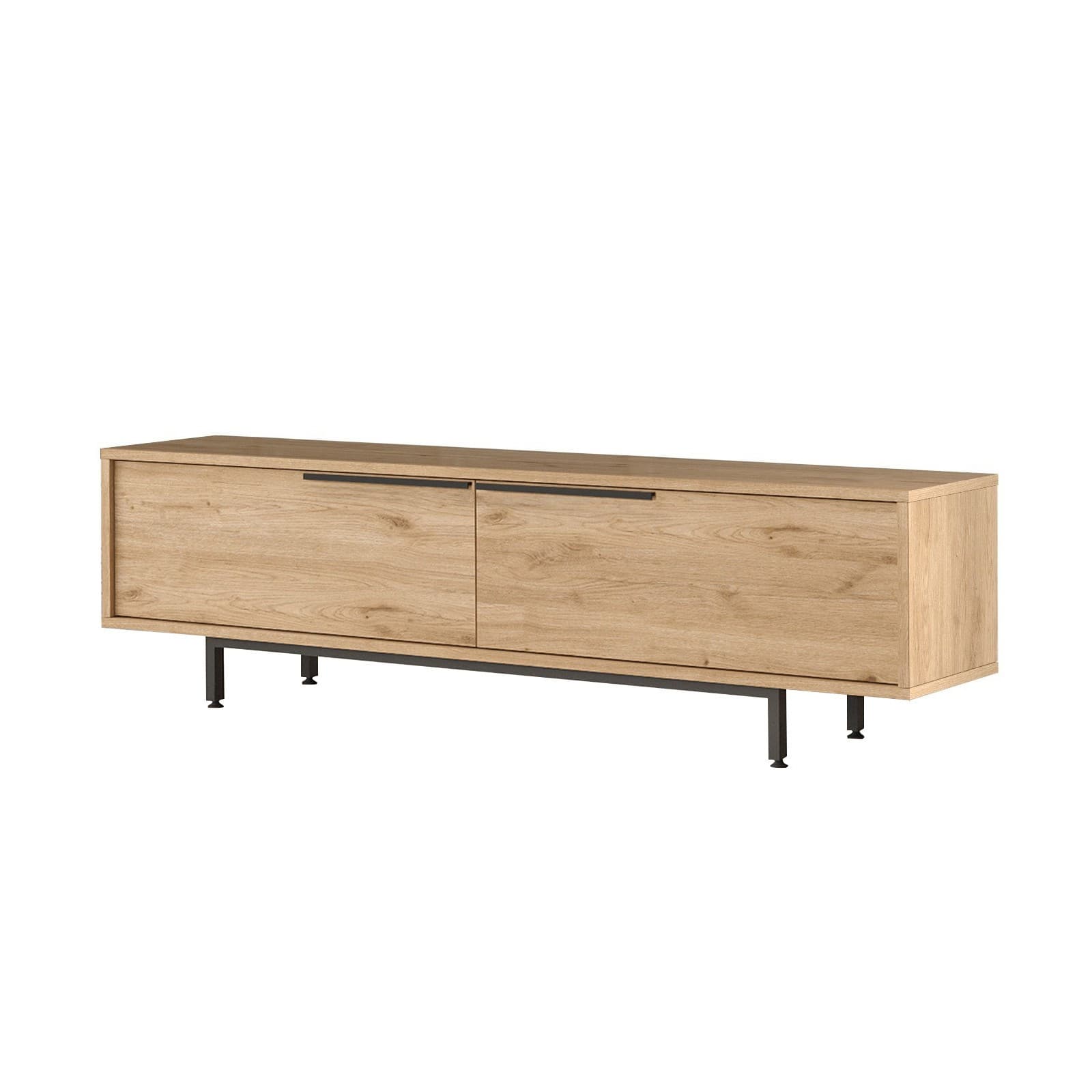 Meuble TV en bois "Calvin" - 160 x 35 x 45 cm - Marron