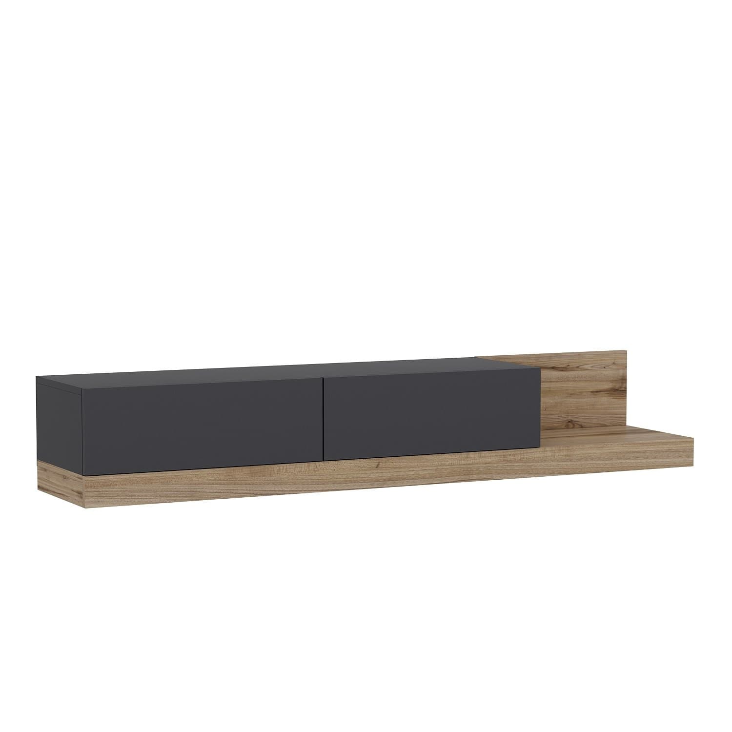 Meuble TV en bois "Majör" - 180 x 37 x 30 cm - Gris anthracite